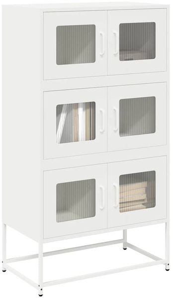 vidaXL Highboard Weiß 68x39x123 cm Stahl 853355