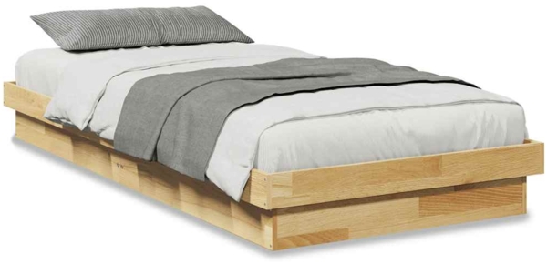 vidaXL Massivholzbett ohne Matratze 75x190 cm Eichenholz 851973