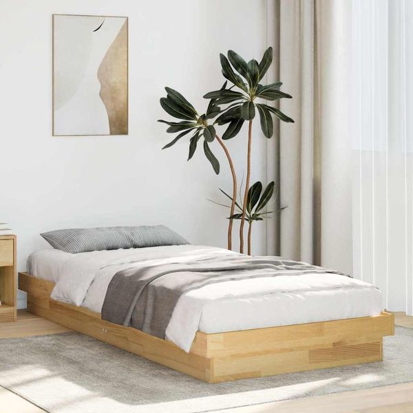 vidaXL Massivholzbett ohne Matratze 75x190 cm Eichenholz 851973
