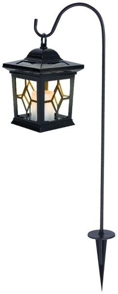 Solarleuchte, Metall, schwarz, Laterne, H 19 cm