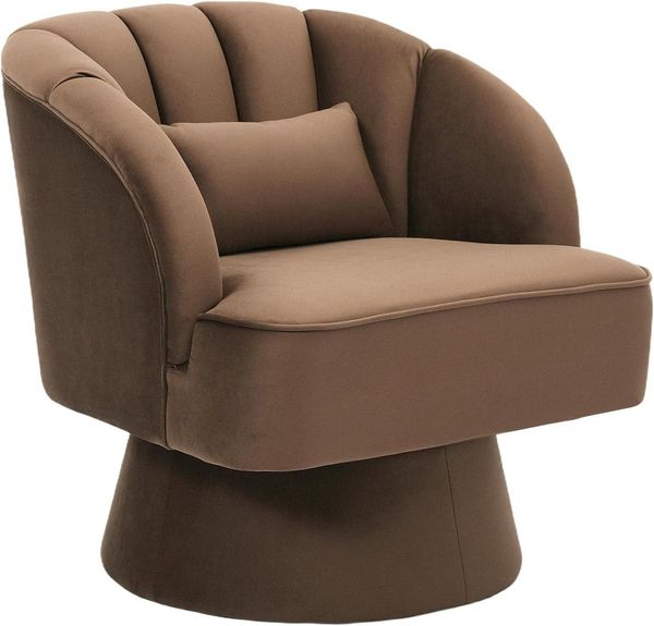 GarveeMore Sessel Sessel mit 360 Grad drehbare Kuscheltonnen-Akzentsofasessel, Samtbezug,Armlehnensessel,Polstersessel,Akzentstul