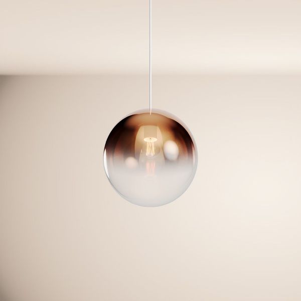 s.luce Orb Glaskugel Galerieleuchte Aufhängung 500cm Weiß Kupfer Verlauf Ø 30cm