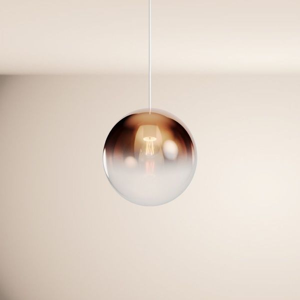 s.luce Orb Glaskugel Galerieleuchte Aufhängung 500cm Weiß Kupfer Verlauf Ø 30cm