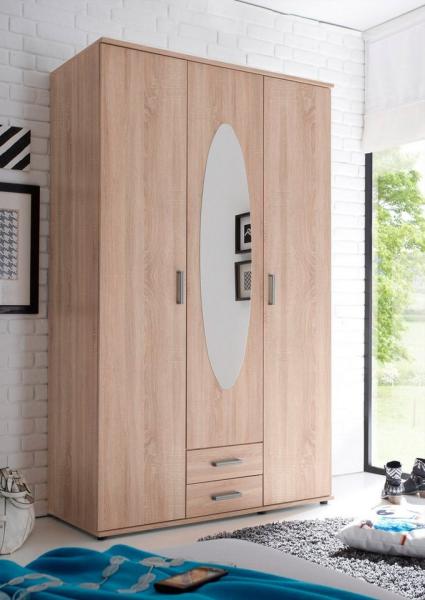 Bega 'PAULE' Drehtürenschrank 3-trg Eiche Sonoma mit Spiegel