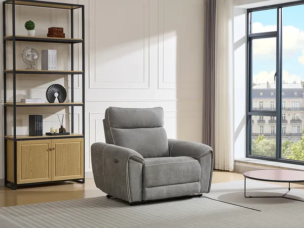 Vente-unique - DJARALO Sessel Stoff Grau - B 96 cm x H 106 cm x L 120 cm