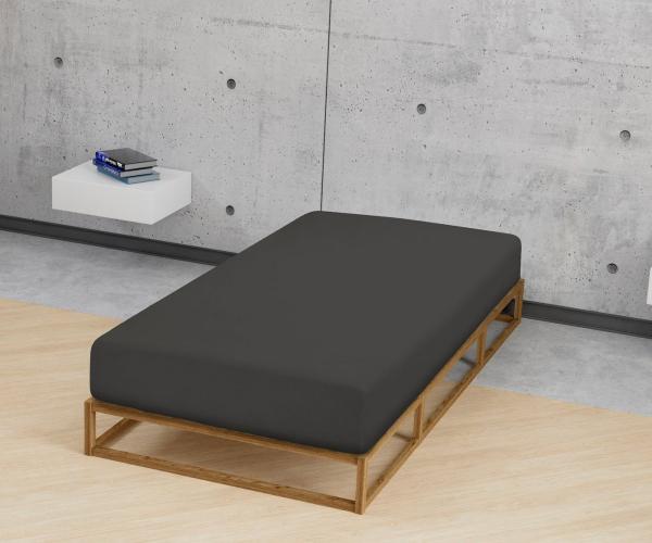 biberna Feinbiber-Spannbetttuch 0002744, titanium, 1x 90x190 cm - 100x200 cm