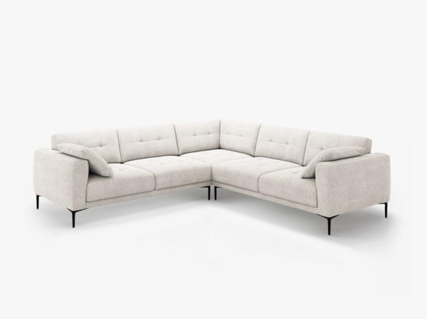 Micadoni Ecksofa Bemy 5-Sitzer Strukturierter Stoff Beige