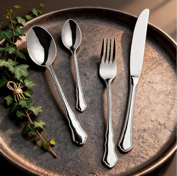 Mulex Besteck-Set Chippendale (60-tlg), 12 Personen, Chromnickelstahl 18/10, ideal für besondere Anlässe
