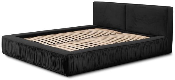 Polsterbett Doppelbett LEXIE 160x200cm Komplettset in Stoff Riviera Schwarz Bild 4