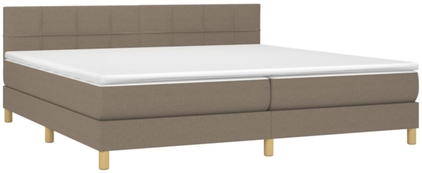 vidaXL Boxspringbett mit Matratze Taupe 200x200 cm Stoff, Härtegrad: H2 [3140645] Bild 2