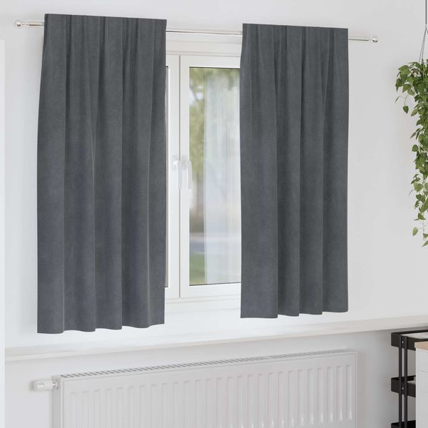 vidaXL Verdunkelungsvorhänge 2 pcs Hellgrau 140 x 175 cm Samt 4107289