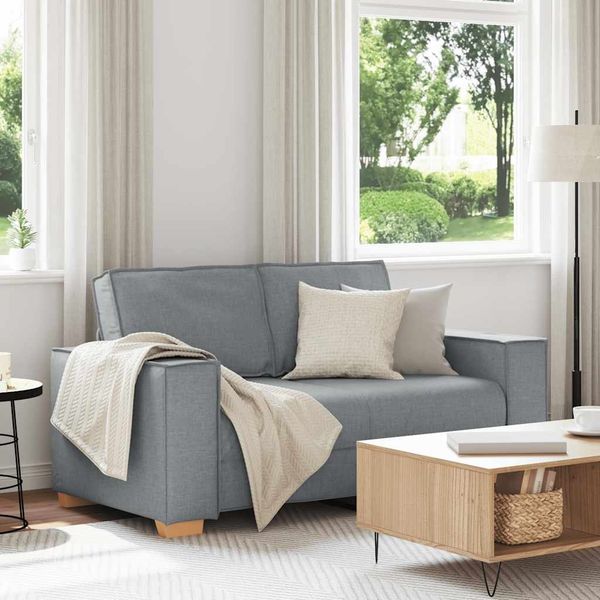 vidaXL 2-Sitzer Sofa Hellgrau 120 cm Stoff 4104970