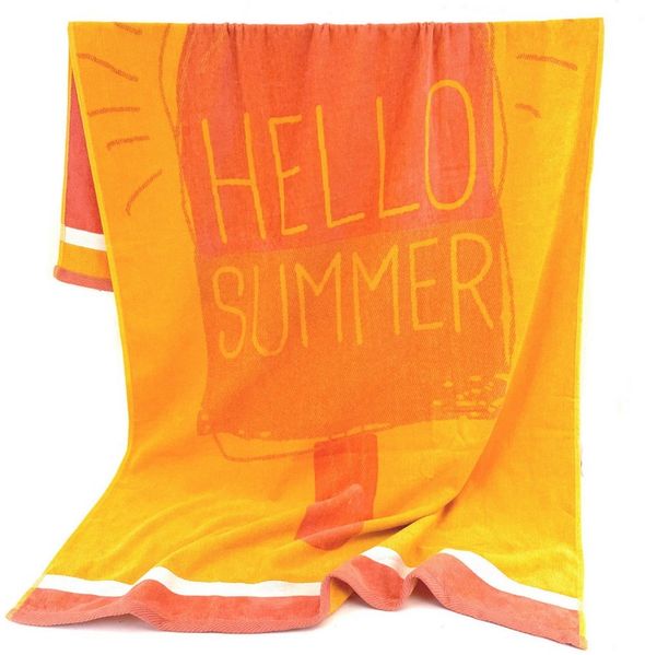 heimtexland Strandtuch Badetuch Handtuch Duschtuch Sommer XL 90x160 cm, Jacquard Velours (Stück, 1-St), weicher Jacquard Velours mit saugstarker Frottier Rückseite