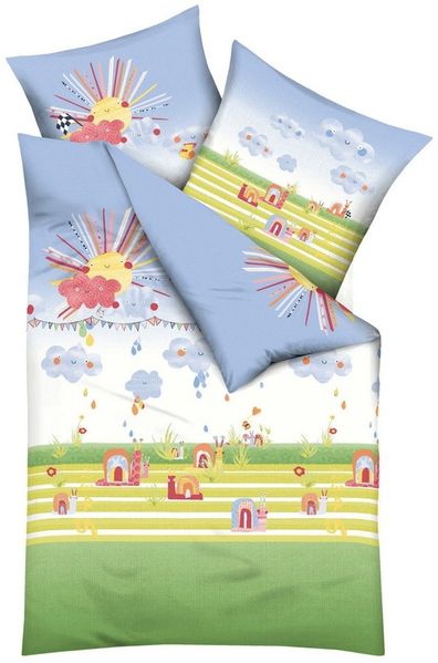 Kaeppel Kinderbettwäsche Regenbogenrennschnecken, Renforcé, 2 teilig, Mit Schnecken