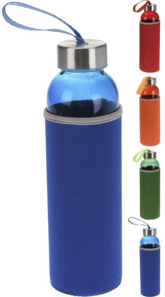 16x Trinkflasche 500ml mit Schutzhülle Trinken Sport Camping