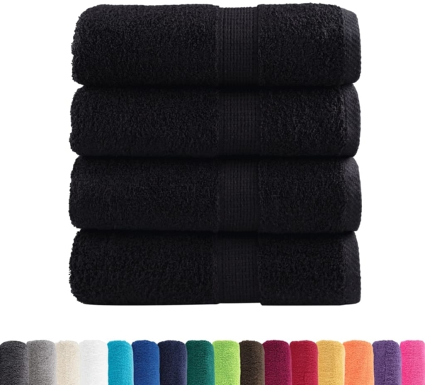 vidaXL Premium-Gästetücher SOLUND 4 Stk. Schwarz 30x50 cm 600 g/m² 137423