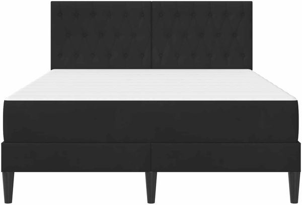vidaXL Bettgestell mit Matratze mit Kopfteil Schwarz 140 x 190 cm Samt 3415052 Bild 6