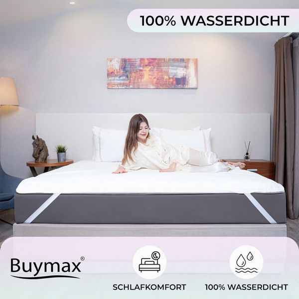BUYMAX wasserdichte Matratzenschoner 2er Set 60x120 cm Babybett ohne Knistern Matratzenauflage Matratzenschutz Atmungsaktive Baumwolle und TPU Folie Inkontinenzauflage mit 4 Eckgummis Milbenschutz