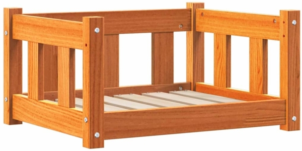 vidaXL Hundebett Wachsbraun 55 x 45 x 28 cm Massives Kiefernholz 867652