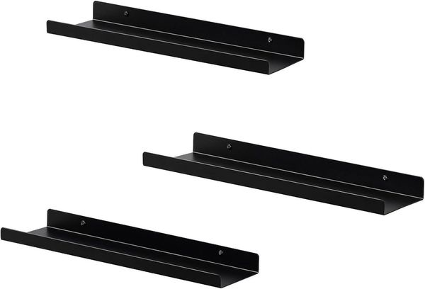 EUGAD Wandregal, Set 3-tlg, Hängeregal aus Metall Schweberegal Industrie-Design