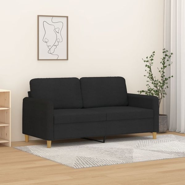 vidaXL 2-Sitzer-Sofa Schwarz 140 cm Stoff 359482