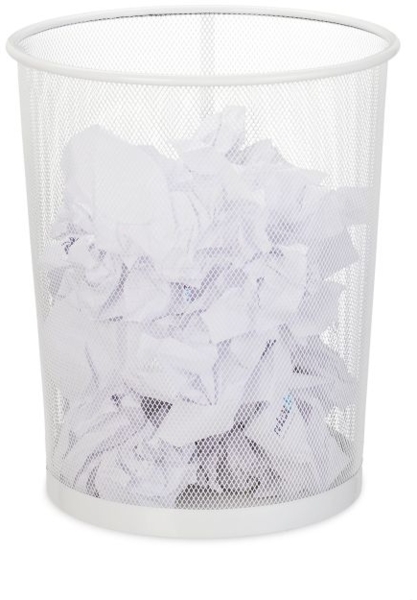 Relaxdays Papierkorb, Stahl weiß, 20 Liter, 2 Stück