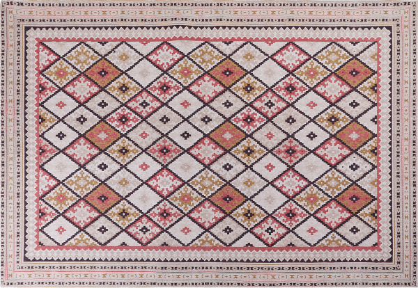 Teppich Baumwolle mehrfarbig geometrisches Muster 160 x 230 cm Kurzflor ANADAG