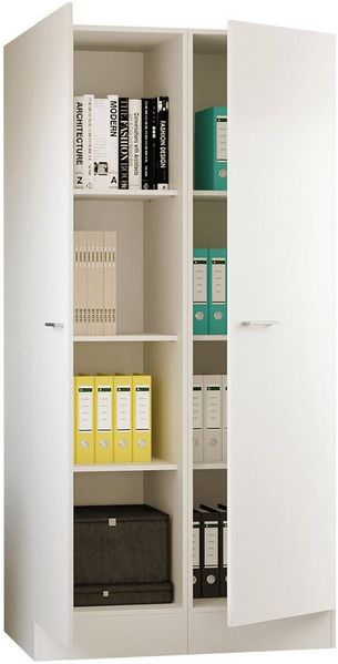 Flex-Well Mehrzweckschrank-Set LUCCA, 2-teilig, Büro, Ankleide, Küche oder Werkstatt., Breite 100 cm, (Komplett-Set, 2-St, bestehend aus: 2 Vorratsschränken mit jeweils 4 großen Fächern), Kombination aus 2 Vorratsschränken
