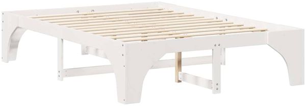 vidaXL Bettrahmen Weiß 160 x 200 cm Massives Kiefernholz 872981 Bild 7