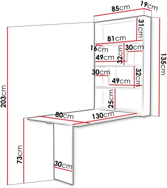 Wandtisch Albi (Farbe: Sonoma Eiche) Bild 5