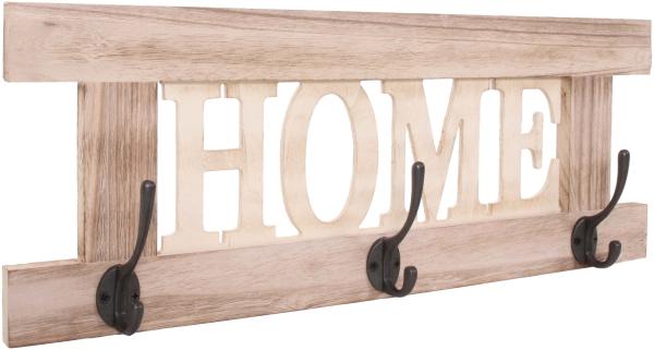 Wandgarderobe HWC-C60 Home, Garderobe Garderobenpaneel, Shabby-Look Vintage 55x21cm ~ naturbraun