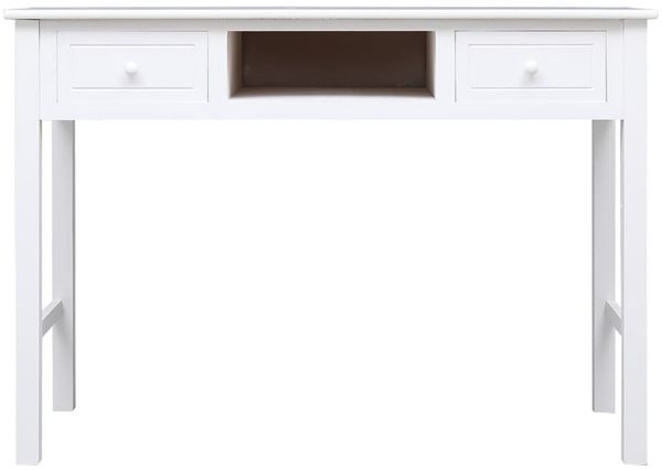 vidaXL Schreibtisch Weiß 108x45x76 cm Massivholz Paulownia 338537 Bild 4