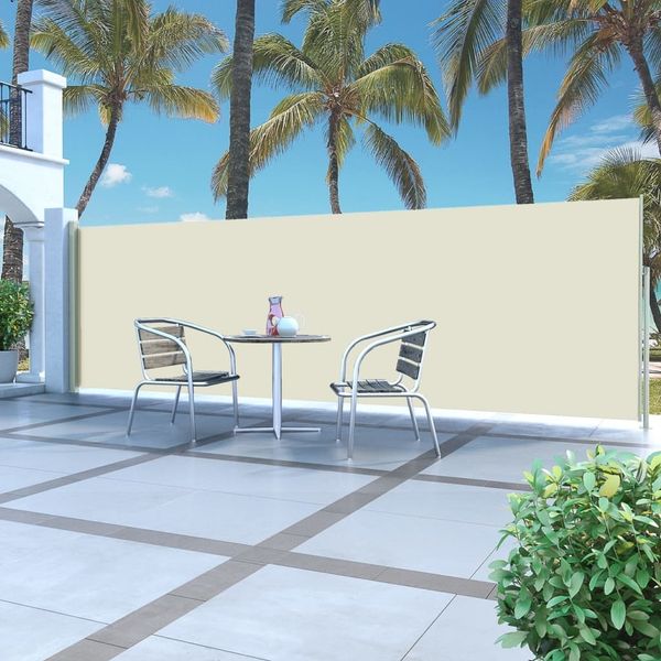 vidaXL Ausziehbare Seitenmarkise 160x500 cm Creme 45461