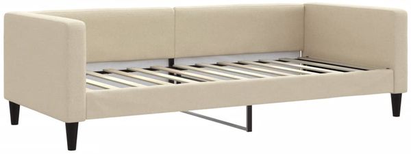 vidaXL Tagesbett mit Matratze Creme 90x200 cm Stoff 3196564 Bild 3