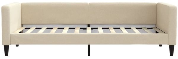 vidaXL Tagesbett mit Matratze Creme 90x200 cm Stoff 3196564 Bild 4