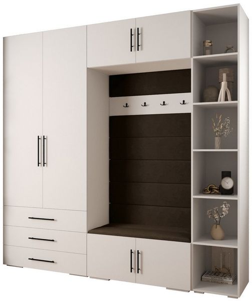 ABIKS MÖBEL Kompaktgarderobe INOVA 3 SATZ 10 Möbelset, Garderobe mit Kleiderstange und Regalen