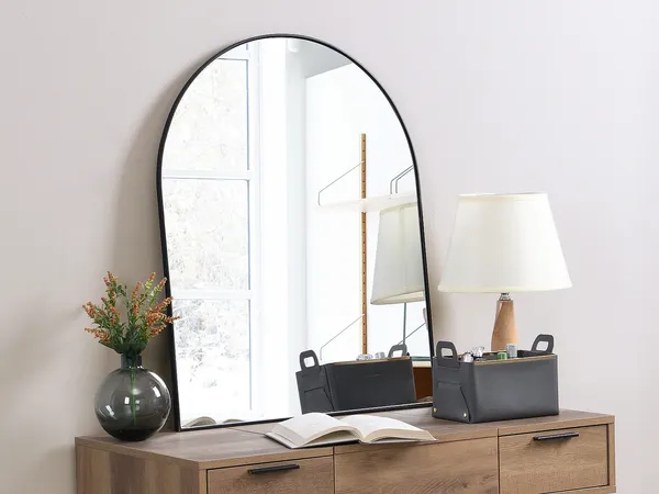 Vente-unique - MAILEN Spiegel Metall Schwarz - B 1,5 cm x H 80 cm x L 65 cm