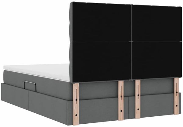 vidaXL LED-Speicherbett mit Matratze Dunkelgrau 140 x 200 cm Stoff 3372484 Bild 12