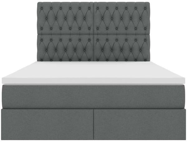 vidaXL LED-Speicherbett mit Matratze Dunkelgrau 140 x 200 cm Stoff 3372484 Bild 8