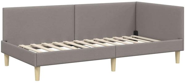 vidaXL Eckbettgestell mit Matratze Sonstiges 2 pcs Taupe Stoff 3393746 Bild 6