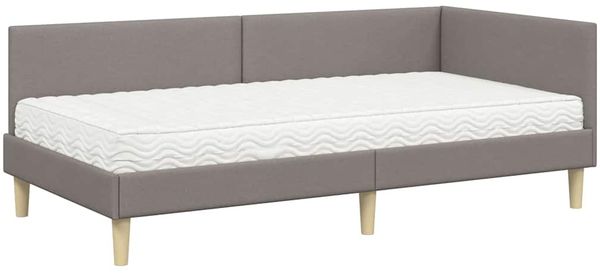 vidaXL Eckbettgestell mit Matratze Sonstiges 2 pcs Taupe Stoff 3393746 Bild 4