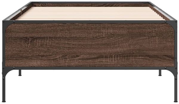 vidaXL Bettgestell Braun Eichen-Optik 100x200 cm Holzwerkstoff Metall 844965 Bild 4