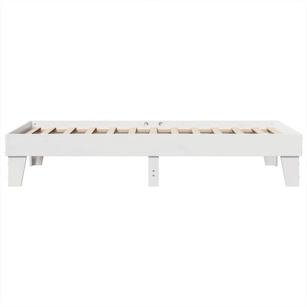 vidaXL Massivholzbett ohne Matratze Weiß 100x200 cm Kiefernholz 855362 Bild 5