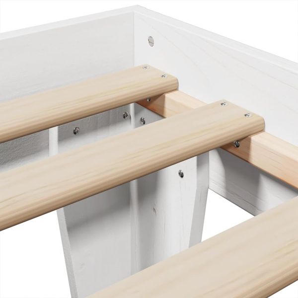 vidaXL Massivholzbett ohne Matratze Weiß 100x200 cm Kiefernholz 855362 Bild 7