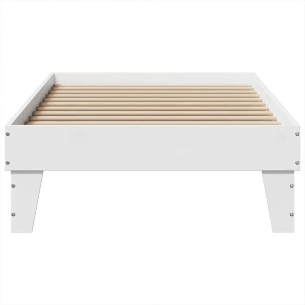 vidaXL Massivholzbett ohne Matratze Weiß 100x200 cm Kiefernholz 855362 Bild 4
