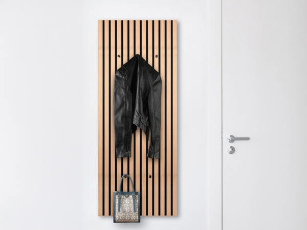 Akustikpaneel Garderobe GWEN in Holzoptik, Höhe 125cm