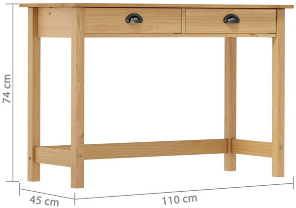 vidaXL Konsolentisch Hill mit 2 Schubladen 110×45×74 cm Kiefernholz 288991 Bild 6