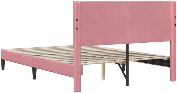 vidaXL Bettrahmen mit Kopfteil Rosa 140 x 190 cm Samt 42027664 Bild 6