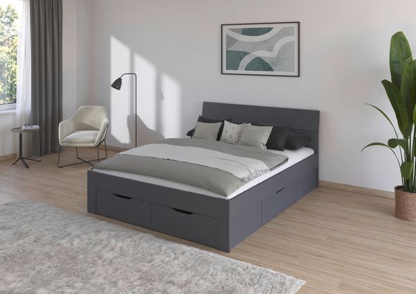 Rauch Möbel 'Flexx' Futonbett, Grau, 160x200 cm, mit Bettkasten