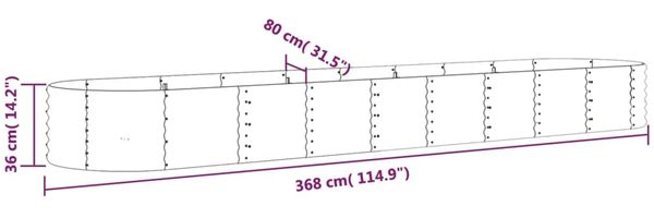 vidaXL Hochbeet Verzinkter Stahl 368x80x36 cm Grün 318928 Bild 6